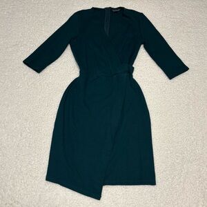 Topshop Women Green Classic Wrap Style Mini Dress